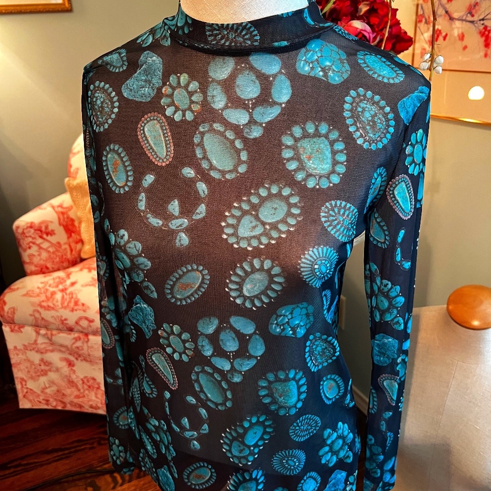 STERLING KREEK BLACK TURQUOISE MESH TOP SMALL